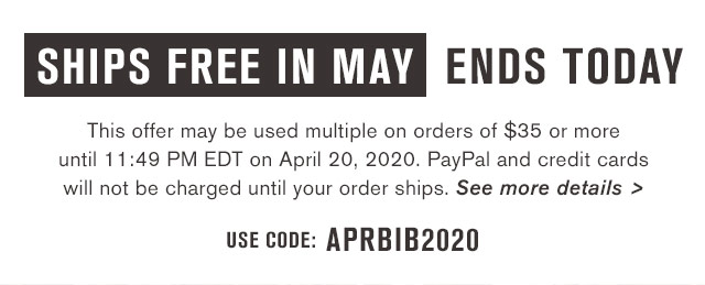 Ships Free in May